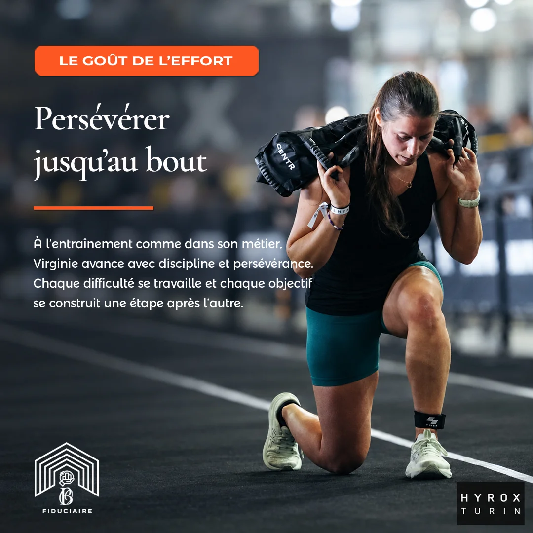 Virginie à l’entraînement sportif. Texte disponible dans « Lire les textes du carrousel ».